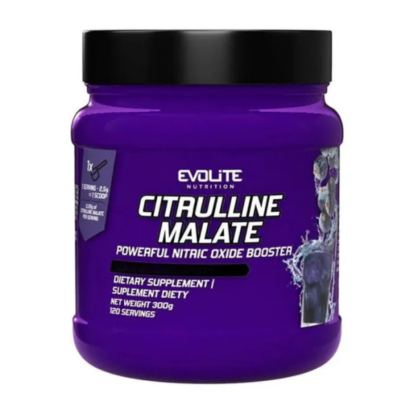 Цитрулін малат, Citrulline Malate, Evolite Nutrition, 2250 мг, лимон, 300 г