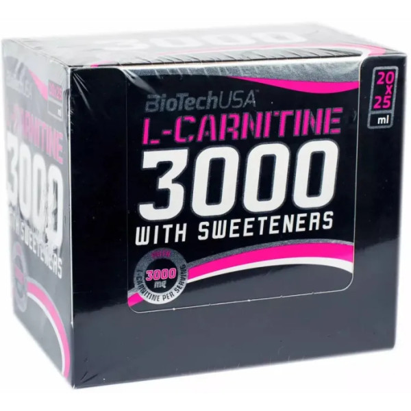 L-карнітин, жироспалювач, рідина, L-carnitine 3000, BioTech USA, 3000 мг, апельсин, 1 порція (25 мл)