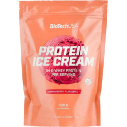 Протеїнове морозиво полуниця, Protein Ice Cream BioTech USA, із сироватковим протеїном, 500 г