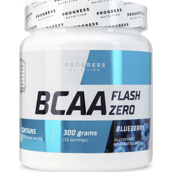 Амінокислоти BCAA, BCAA Flash Zero, Progress Nutrition, чорниця, 300 г