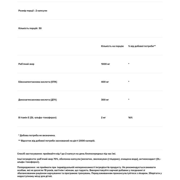 Омега 3, Omega 3, Progress Nutrition, 60 капсул