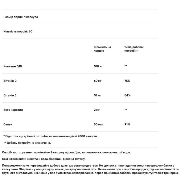 Коензим Q10, Coenzyme Q10, Progress Nutrition, 60 капсул