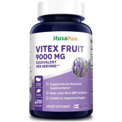 Вітекс екстракт плодів 9000 мг, для жінок, Vitex Fruit NusaPure, 200 веганських капсул, 20:1
