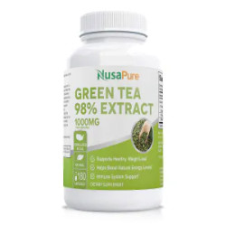 Зеленый чай экстракт 98% 1000 мг, Green Tea NusaPure, 180 капсул