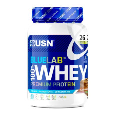 Сироватковий протеїн преміум, USN Blue Lab 100% Whey Premium Protein, смак шоколад з карамеллю, 908 г