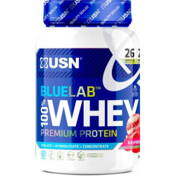 Сироватковий протеїн преміум, USN Blue Lab 100% Whey Premium Protein, смак малина, 908 г