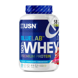 Сывороточный протеин, премиум, вкус малины, USN Blue Lab 100% Whey Premium Protein, 2 кг