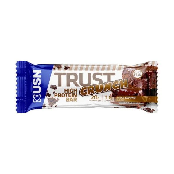 Протеїновий батончик, Trust Crunch Bar, USN, брауні з помадкою, 1 шт (60 г)