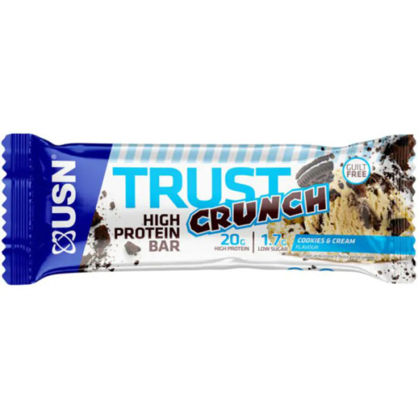 Протеїновий батончик, Trust Crunch Bar, USN, крем з печивом, 1 шт (60 г)