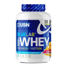 Сироватковий протеїн преміум, USN Blue Lab 100% Whey Premium Protein, смак карамельний попкорн, 2 кг