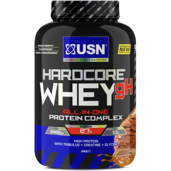 Сироватковий протеїн, Hardcore Whey gH, USN, комплекс, смак шоколаду, 2 кг
