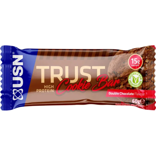Протеїнове печиво, Trust Cookie Bar, USN, подвійний шоколад, 60 г