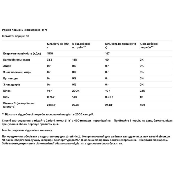 Колаген, LivSmart Collagen, USN, без смаку, 330 г