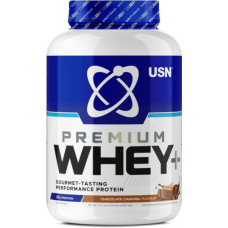 Сироватковий протеїн, USN Whey+ Premium Protein, смак шоколадна карамель, 2 кг