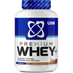 Сывороточный протеин, USN Whey+ Premium Protein, вкус шоколадная карамель, 2 кг