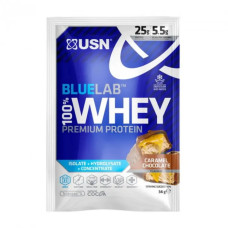 Сироватковий протеїн, смак шоколад з карамеллю, USN Blue Lab 100% Whey Premium Protein, преміум, 34 г