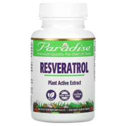 Ресвератрол, Paradise Herbs Resveratrol, 60 капсул