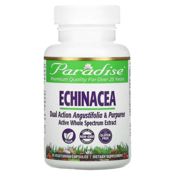 Эхинацея двойного действия, Echinacea, Paradise Herbs, 30 кап.