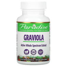 Гравиола (гуанабана), Paradise Herbs Graviola, 60 капсул