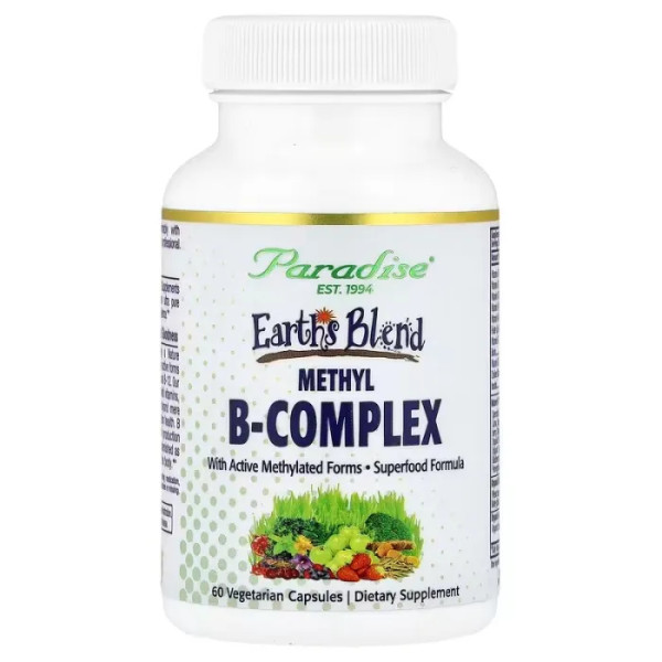 Комплекс вітамінів В з вітаміном С, B-Complex with Nature's C, Paradise Herbs, 60 вегетаріанських капсул