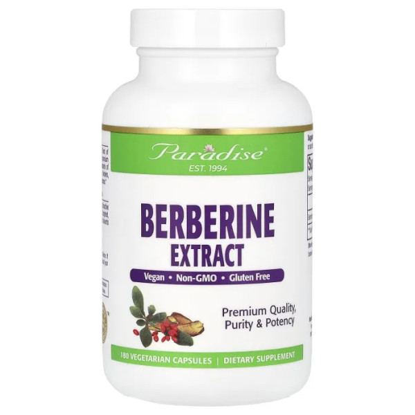 Берберін, Berberine Extract,, Paradise Herbs, екстракт, 180 вегетаріанських капсул