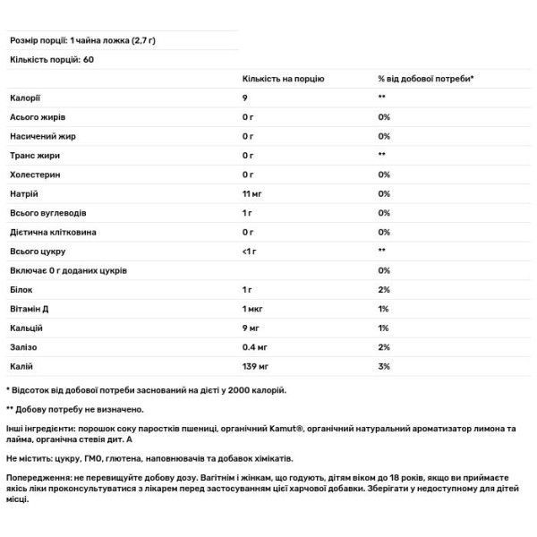Пророщена пшениця, Raw Organic Wheatgrass, Dr. Berg's, порошок сирого соку, смак лимону, 164 г
