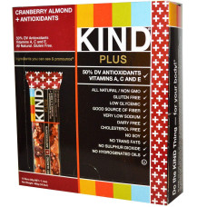 Батончики журавлина мигдаль антиоксиданти, Cranberry Almond + Antioxidants Bars KIND Bars Kind Plus, 12 шт
