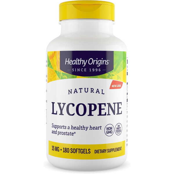 Лікопін, Natural Lycopene, Healthy Origins, 15 мг, 180 гелевих капсул