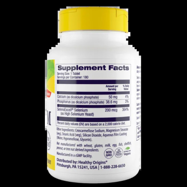Селен, Seleno Excell, Healthy Origins, 200 мкг, 180 таблеток