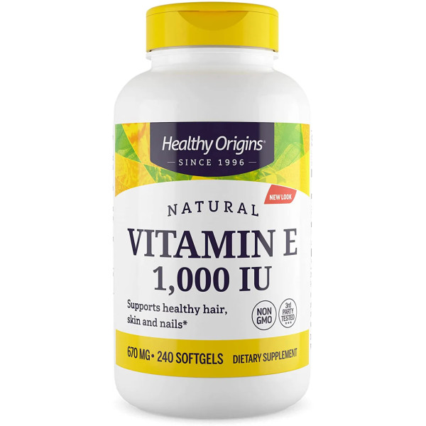 Витамин Е, Vitamin E, Healthy Origins, 1000 МЕ, 240 капсул
