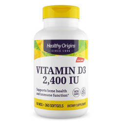 Витамин D3 2400 МО, Healthy Origins Vitamin D3, 360 гелевых капсул