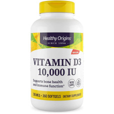 Вітамін D3 10 000 МЕ, Healthy Origins Vitamin D3, 360 гелевих капсул