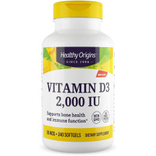 Витамин D3 2000 МЕ, Healthy Origins Vitamin D3, 240 гегевых капсул