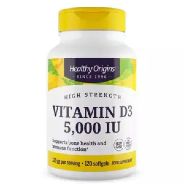 Вітамін D3 в олії МСТ, Vitamin D3 in MCT Oil, Healthy Origins, 5000 МО, 120 гелевих капсул