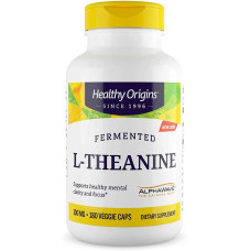 L-теанін 100 мг, L-Theanine Healthy Origins, 180 вегетаріанських капсул