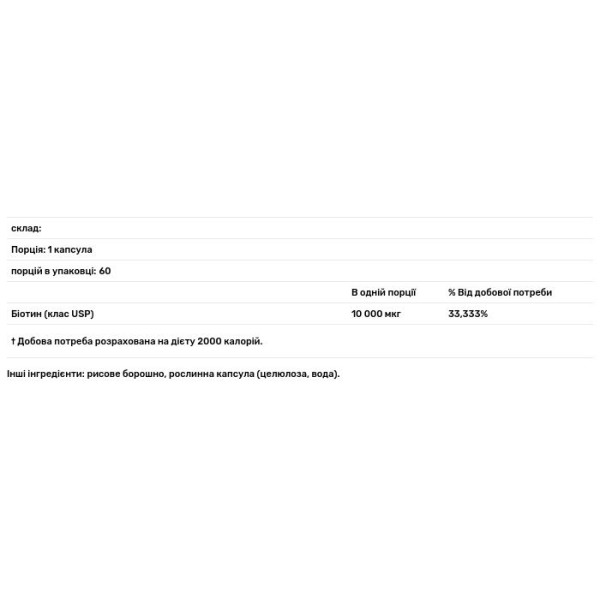 Біотин, Biotin, Healthy Origins, 10,000 мкг, 60 капсул