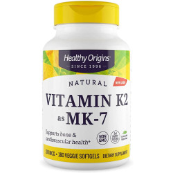 Витамин K2 100 мкг, MK-7, Vitamin K2 as MK-7 Healthy Origins, 180 капсул