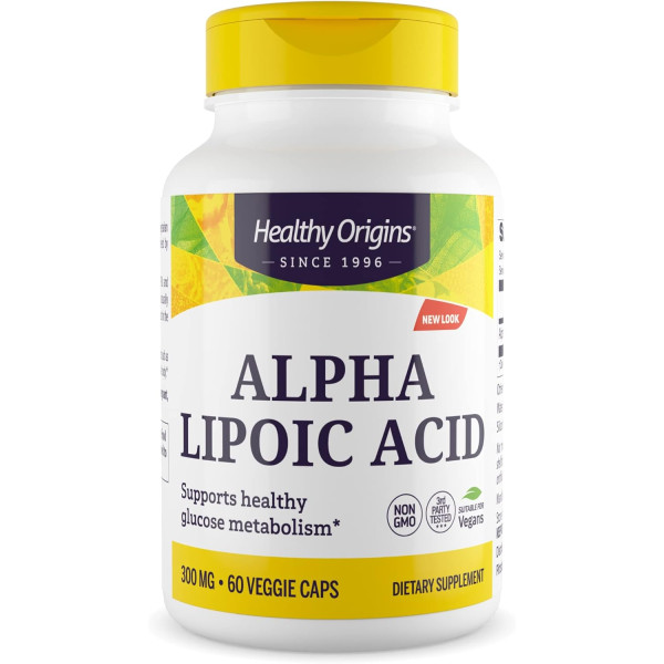 Альфа-ліпоєва кислота, Alpha Lipoic Acid, Healthy Origins, 300 мг, 60 капсул
