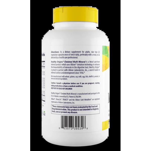 Хелатований мультимінерал, Chelated Multi Mineral, Healthy Origins, без заліза, 240 кап.