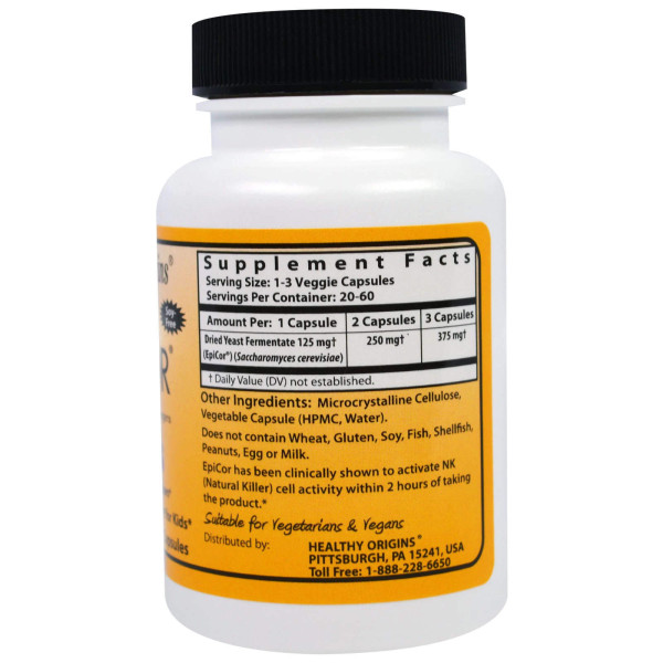 Епікор для дітей, EpiCor for Kids, Healthy Origins, 125 мг, 60 капсул