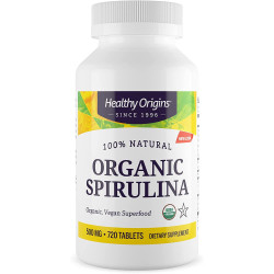 Спіруліна, Healthy Origins Спіруліна, органічна, 500 мг, 720 таблеток