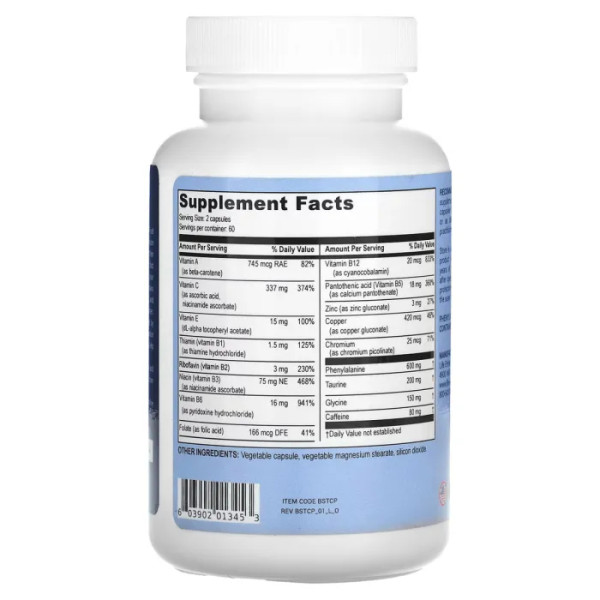 Вітаміни та амінокислоти для мозку та енергії, Blast Caps, Life Enhancement, 120 вегетаріанських капсул