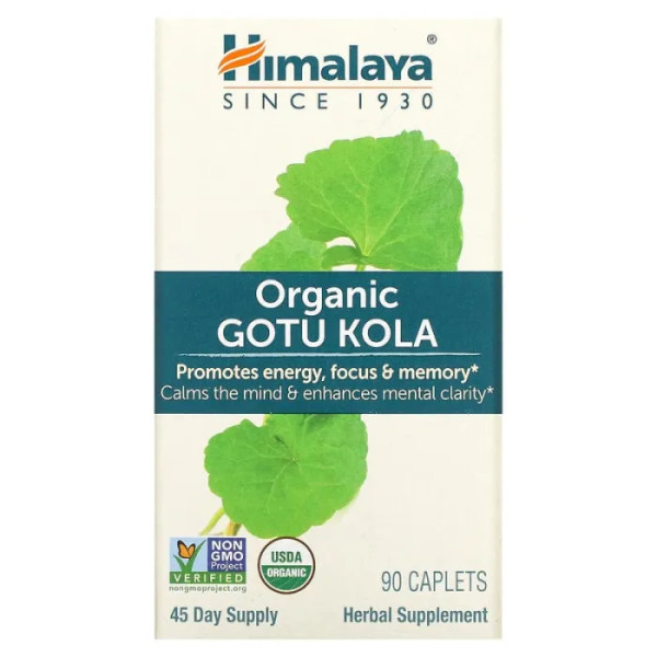 Готу кола, Organic Gotu Kola, Himalaya, органік, 90 каплет