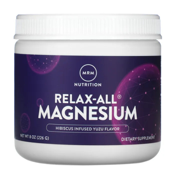 Магній зі смаком гібіскуса і юдзу, Relax-All Magnesium, MRM, 226 г