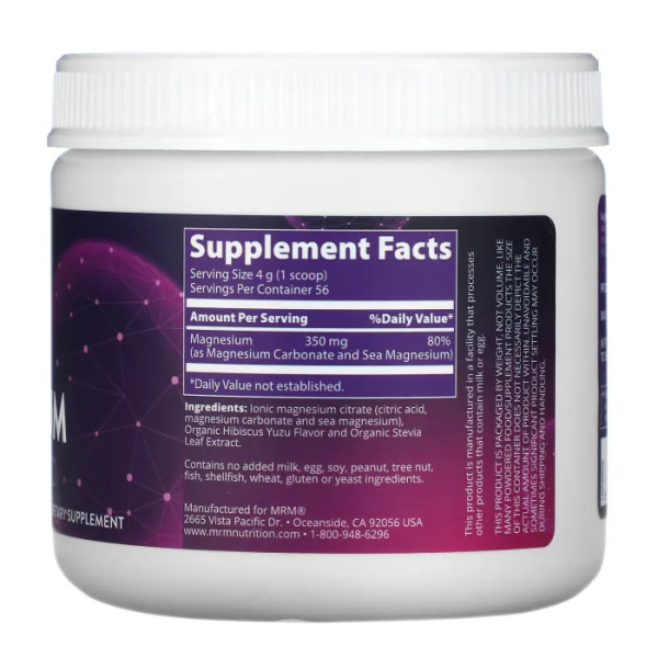 Магній зі смаком гібіскуса і юдзу, Relax-All Magnesium, MRM, 226 г