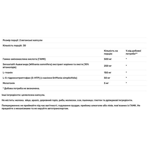 Здоровий сон та розслаблення, Relax-All Sleep, MRM, 60 веганських капсул