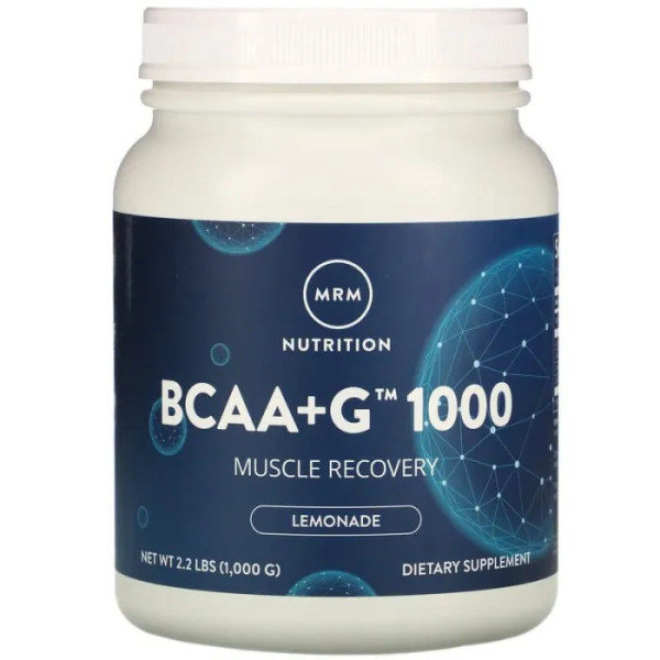 BCAA + L-глутамін 1000, BCAA + G 1000, MRM, 1000 г