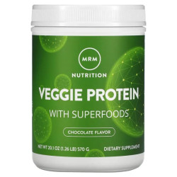 Протеїновий комплекс для веганів, смак шоколад, MRM Veggie Protein, 570 г