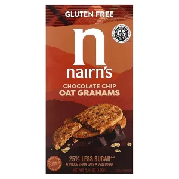 Печиво вівсяне, Oat Grahams, Nairn's, шоколадна крихта, без глютену, 160 г