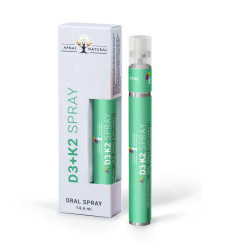 Вітамін D3 K2, спрей, смак м'ята, Apnas Natural D3 K2 spray, 14.4 мл